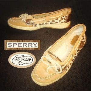 SPERRY Topsider Animal Print 100% Leather Upper Boat Shoe